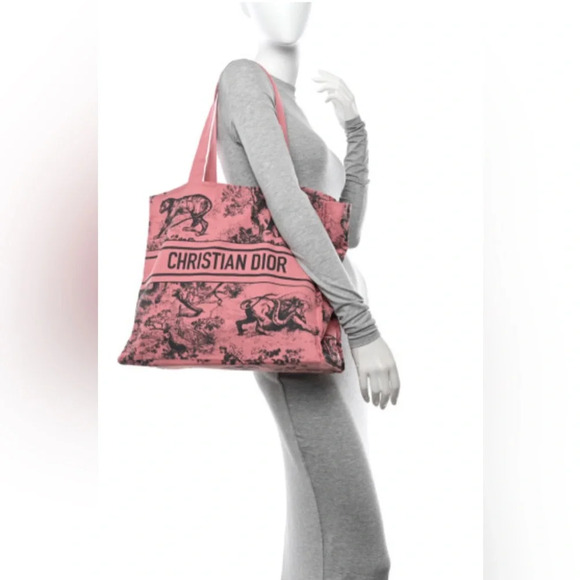 NIB CHRISTIAN DIOR Canvas Dioriviera Tote Pink Grey 🎀 - Picture 2 of 5